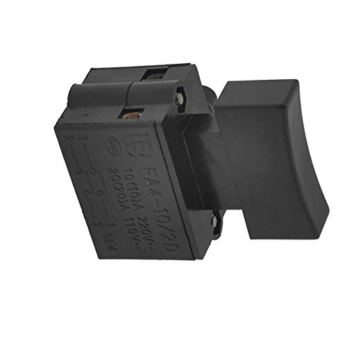 Aexit FA4-10/2D DPST Industrial Switches Lock on Power Tool Trigger Button Switch AC Pushbutton Switches 110V 20A
