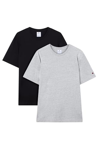 Champion Legacy - Icons - Lot de 2 t-Shirts à col Rond pour Homme, Gris (EM021), Taille L, Gris (Em021), L