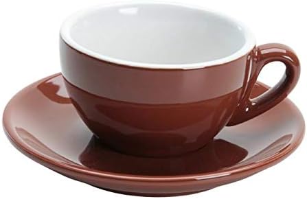 Palermo Style Cappuccino Cups Brown By Nuova Point Made in Italy