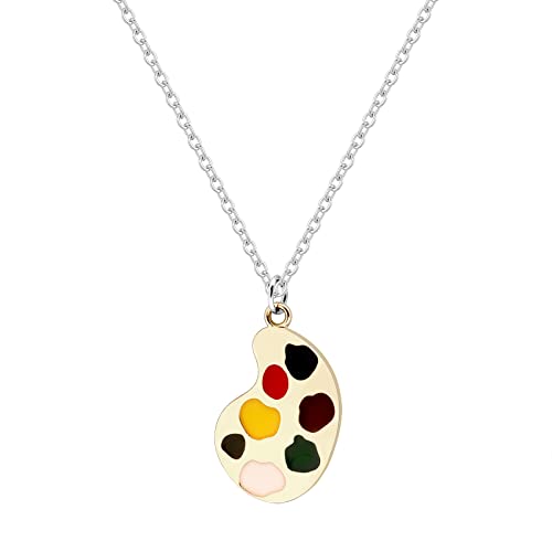 FUTIMELY Artist Palette Pendant Necklace Paint Palette Pigment Necklace Color Art Painting Plate Necklaces Aesthetic Jewelry Gift Birthday for Women (palette)