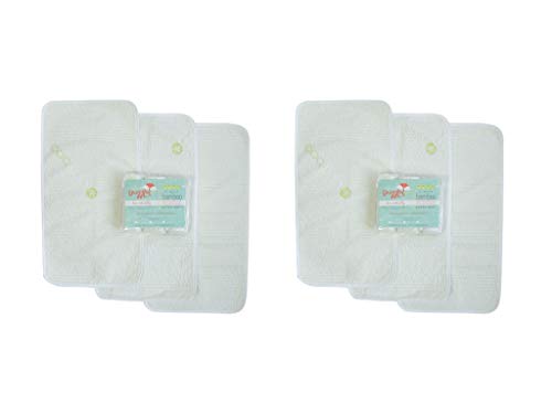 Washable Absorbent Bamboo Baby Changing Pads 6 Pack - Extra Soft Material, Reusable, Leak Proof, Stain Protective Cover- Use In Diaper Bag For Traveling, In Nursery Or Around The House #TOP5