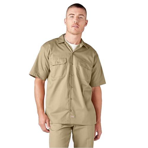 Image of Dickies Men's Short Sleeve Work Shirt - Durable Twill Button Down Shirts for Men, Lightweight Uniform for Daily Wear