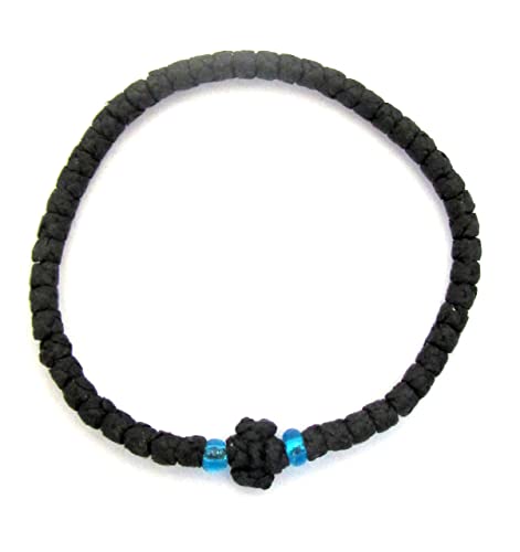 Handmade Christian Orthodox Greek Chotki, Komboskoini, Prayer Rope Thin Black