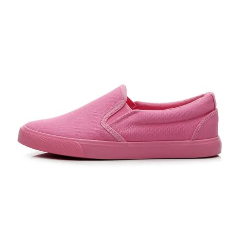 ZBDP - Zapatillas deportivas de lona roja para hombre, transpirables, informales, para estudiantes, para hombre y mujer, Full Pink, 40 2/3 EU