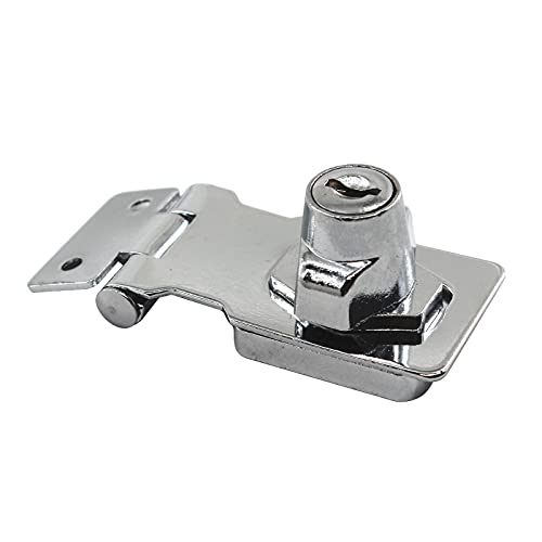 Image of Zinc Alloy Lock Hasp with Key 3 Inch Padlock Hasp Gate Lock (Pack of 2)