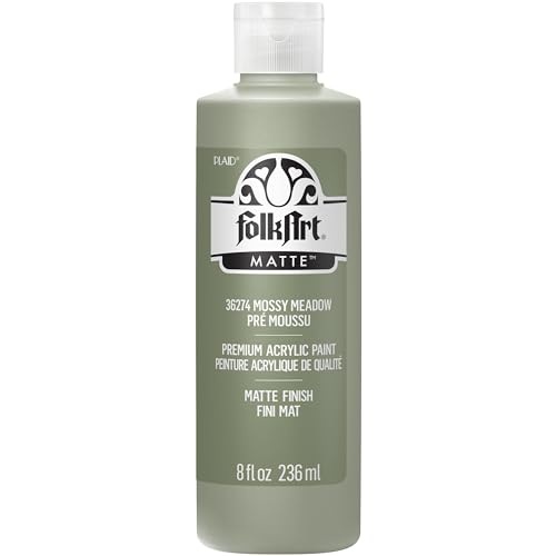 Image of FolkArt Acrylic Craft Paints, Mossy Meadow 8 fl oz Premium Matte Finish Paint, Perfect For Easy To Apply DIY Arts And Crafts, 36274