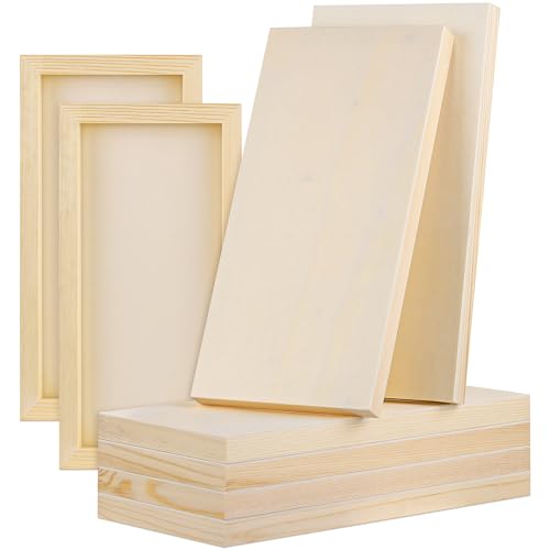 Aodaer 8 Pack Wood Panels 6 x 12 Inch Wooden Panels Canvas Unfinished Craft Wood Boards Panels for Art Crafts Acrylic and Oil Painting Pouring DIY Projects by Aodaer - Used condition - US$22.32