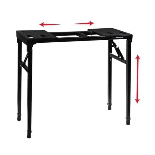 Gator Frameworks Keyboard and Audio Utility Table with Multi Point Adjustability and Built in Leveling Bubble, Min/Max Height - 26"/44" (GFW-UTILITY-TBL)