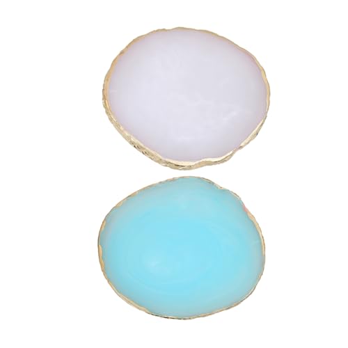 Healvian 2 Piezas Paleta de uñas presionar en Las uñas clíper Pegamento Estante pulidora Bandeja mezcladora de Color Clavos Paleta de Pintura de uñas Paleta de Resina para Pintura de uñas