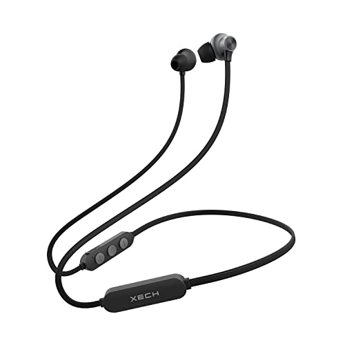 Image of Xech Bluetooth Wireless Earphones with Mic SYNC Neckband with Dual Pairing 7H Playtime Bluetooth 5.0 Max Bass (Black)