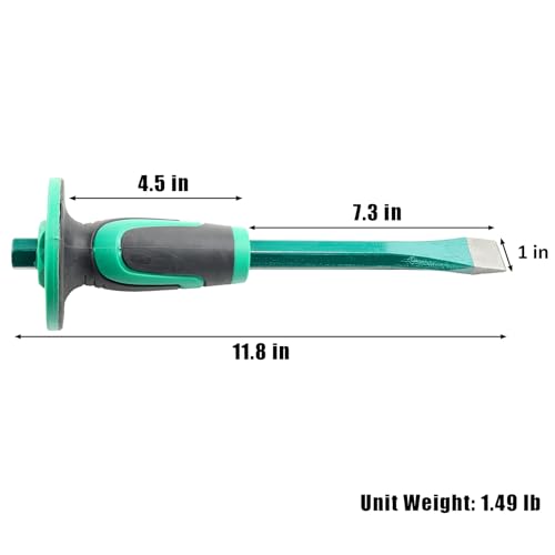 Ciseau de maçonnerie plat de 30,5 cm avec protège-main robuste