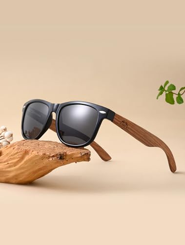 Polarized Wooden Sunglass for Men: UV400 Protection Reduce Glare - Best Gift for Beach Camping Driving