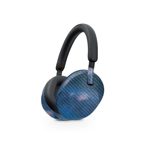 Image of MightySkins Carbon Fiber Skin Compatible with Sony WH-1000XM5 Headphones - Night Sky | Protective, Durable Textured Carbon Fiber Finish | Easy to Apply, Remove, and Change Style