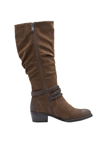 Marco Tozzi Damen Stiefel mit Blockabsatz Vegan, Braun (Cafe Comb), 40 EU