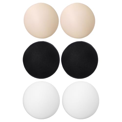 DOPENSPI 3 Pairs Round Bra Inserts Pads, Removable Washable Bra Cups Inserts Sports Bras Insert 3 Colors BraPads for Women Bikinis Top Swimsuit Sport Bras