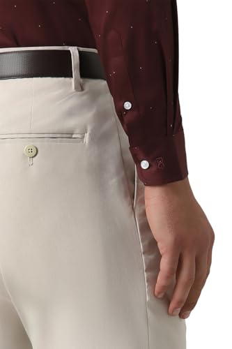 Image of Peter England Men's Cotton Slim Fit Ditsy Printed Full Sleeve Shirt