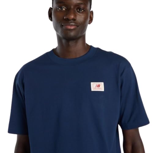 New Balance Men's Graphic T-Shirt, Nb Navy/Woven Label, Medium - image 4