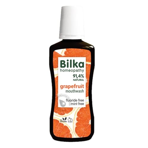 Bilka Homeopathy Mundspülung Grapefruit - Natürliches Mundwasser mit Sumach-Extrakt & Xylit, zur Prophylaxe und Erfrischung der Mundhöhle, Fluoridfrei, Mentholfrei, 250 ml