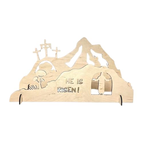 Generico Presepe in Legno,Arte Sacra Presepe da Tavolo,Set per Pasqua | per Casa Chiesa Libreria Interno Esterno Adulti Amici Famiglia