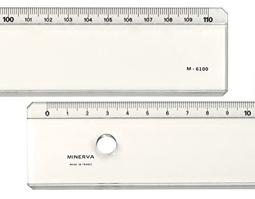 Règle 110cm un biseau transparent MINERVA instrument de géométrie grand format