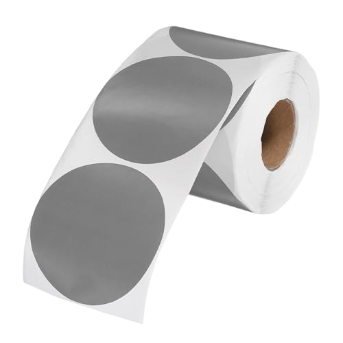 Étiquettes pour bureau PATIKIL : 500 autocollants ronds de 3 pouces gris anti-erreur de tri