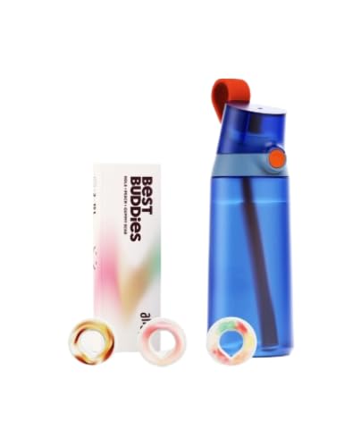 Bouteille plastique bleu 600 ml lot de 2 gourdes réutilisables cylindriques pour le sport