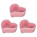 Garneck 3Pcs Ceramica Ciotola di 90Ml a Forma di Cuore Da Dessert Ciotole Piatti Salsa Condimento Gusto Snack Piatto di Piatto da Portata per Aceto Spuntino Rosa