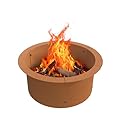 GJWCVL Fire Pit Ring Outdoor Wood Burning Fire Pit Liner 27.5 Inch Camping Fire Ring Corten Steel Firepit Ring Heavy Duty Campfire Ring Above or In-Ground for Bonfire Outdoor Backyard