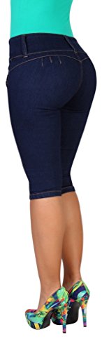 Curvify Women's Butt-Lifting Jeans Capris | High-Rise Waist 764 Indigo3
