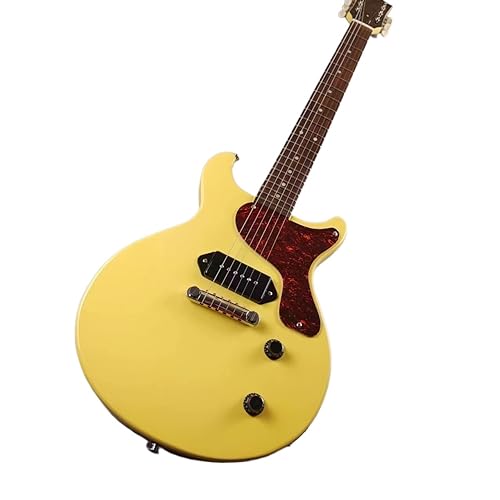 Guitare électrique acajou jaune avec accordeur crème intégrée pour un son fort