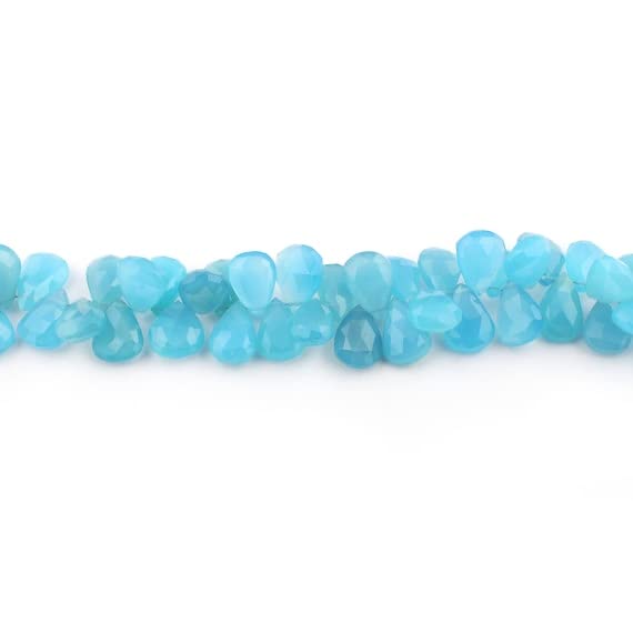Chalcédoine bleue en gouttes facettées LKBEADS pour fabriquer des bijoux de mariage