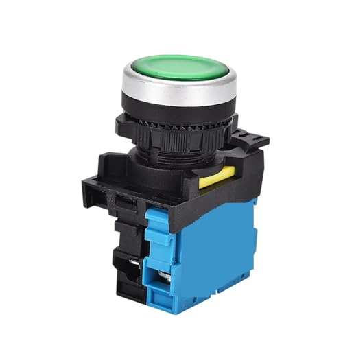 Interruptor eléctrico de botón momentáneo 22mm 10A LED 12V 24V 220V LA36M 2NO blanco