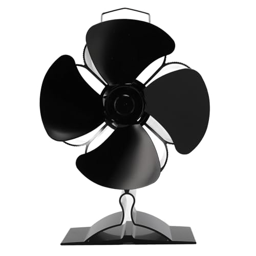 Ventilador de Estufa de Leña, Ventilador para Hogar Accionado por Calor con 4 Aspas, sin Electricidad, Ventilador Cálido para Restaurante de Cocina Casera