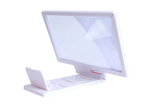 Stand Holder Mobile Phone Screen Magnifier Foldable Glass Screen HD Amplifier 3D Movie Video for iPhone 7/7 Plus/6/6s/6 Plus/6s Plus (White)