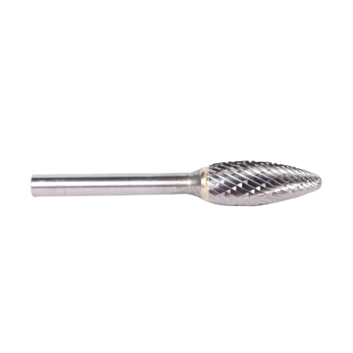 Image of Drill America SH-1 Carbide Burr /Rotary File Flame Double Cut for Die Grinder 1 /4 inch Dia. x 5 /8 inch Cut Length with 1 /4 inch Shank and 2 inch Overall Length, DUL Series