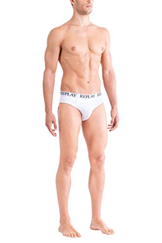 Replay Herren Slip mit Logobund, White/White N190 (Weiß), M – Ansicht 1