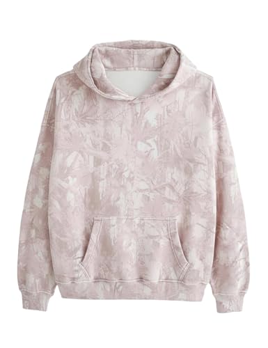 Image of Dsewpaur Camo Hoodie For Women Oversized Long Sleeve Drop Shoulder Fleece Hooded Sweatshirt Pullover With Pocket Outfits