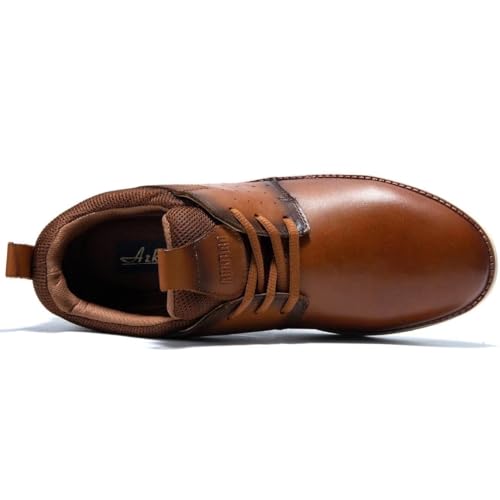 Image of Arkbird Casual Sneakers, Breathable Lace-Up Leather Walking Shoes Comfortable Fashion Sneakers for Men Daily Work