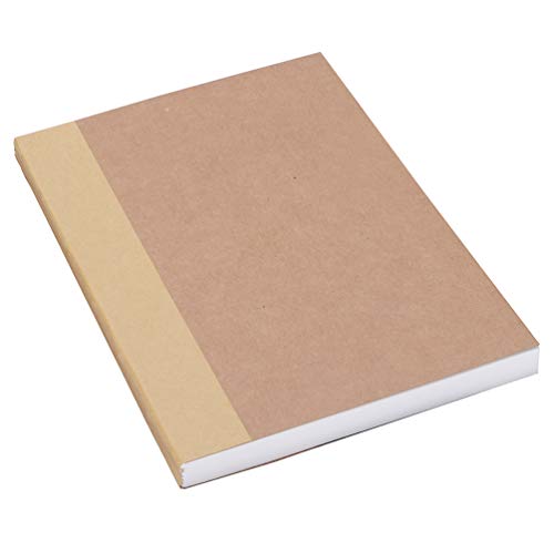 CooLeathor Skizzenbuch, A5, blanko, 14,7 x 21 cm, 100 Blatt, dickes 100 g/m² Papier und Krafteinband, ideal zum Skizzieren, Schreiben und Nachfüllen von Tagebüchern