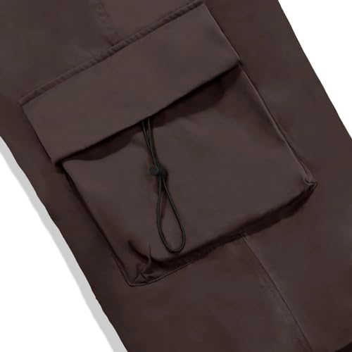 Mens Fashion Baggy Cargo Pants Drawstring Elastic Waist Parachute Overalls Loose Fit Sweatpants Casual Trousers2