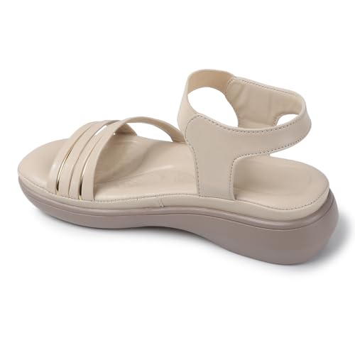 Image of Ladies Hub Stylish Women's Wedge Sandals Platform Heels with Extra Soft Cushioned Footbed, Ankle Strap & Open Toe Style