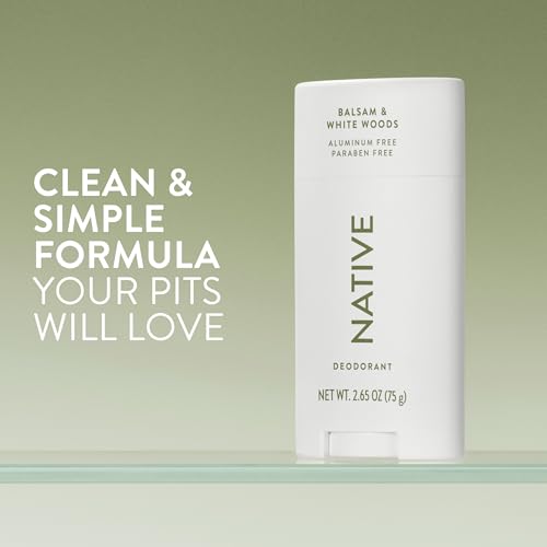 Image of Native Deodorant Contains Naturally Derived Ingredients, 72 Hour Odor Control, Deodorant for Women and Men, Aluminum Free, Balsam & White Woods, 2.65 Ounce (Pack of 12)