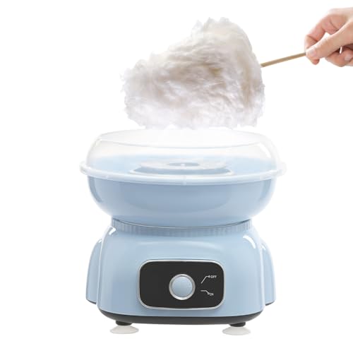 Loobiiny Macchina elettrica per zucchero filato, 500 W, macchina per caramelle, zucchero filato, con bastoncini di zucchero filato e campo di misurazione, per compleanno e festa