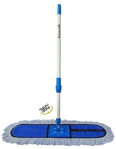 Inuvik Microfiber Wet & Dry Cotton Pad Floor Mop 67x14x5(18-Inch Head) with 4 Feet Telescopic handle Floor Cleaning Mop Home Office Hotels Hospitals(Set of 1)(18 INCH MOP with 1Extra PAD)