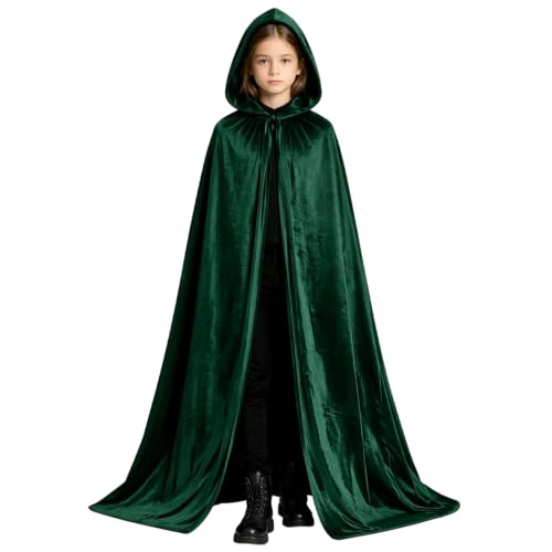 GWAWG Traitors Cloak - Dark Green Cloak for Women The Traitors Fancy Dress Cape Gothic Hooded Cloak Perfect for Halloween Cosplay Stage Performance