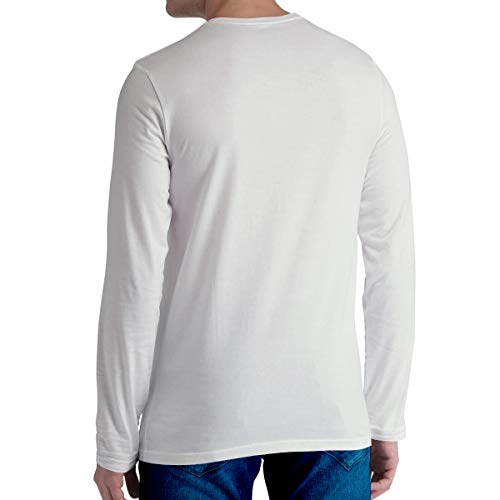 Image of Pooplu Men's Regular Fit Plain 100% Cotton V Neck Full Sleeves Multicolour Pootlu T Shirt. Casual, Trendy, Stylish Tshirts and Tees.(Oplu White X-Large)