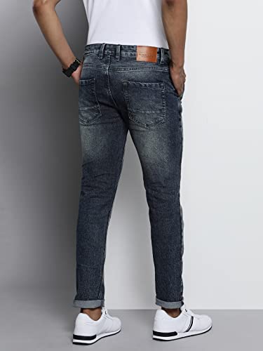 Image of The Indian Garage Co Men Slim Fit Solid Mid-Rise Stretchable Jeans
