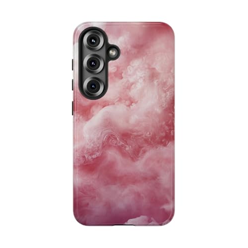Coque Samsung Galaxy S25 rigide texture nuage rose protection brillante