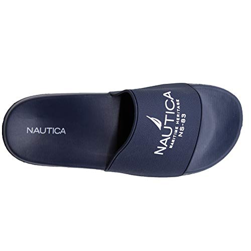 Image of Nautica Men's Open Toe Slide Sandals - Comfortable Indoor & Outdoor Shower Slippers