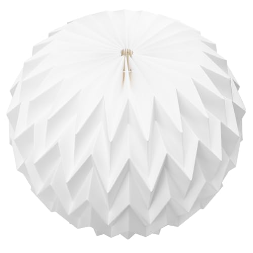 LALADEFIEE Abat-Jour de Lustre Origami Pliant en Papier Blanc, Accessoire Décoratif pour Bar et Café, Style Nordique Minimaliste